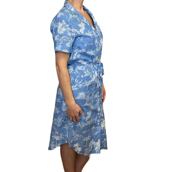 NWT Lucky Brand Resort Shirt Dress in Blue Multi Tropical Women’s XS - Picture 4 of 15